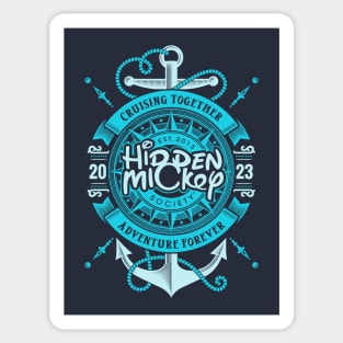 HMS Two-Anchor Nautical 2023 Edition T-Shirt (Aqua) Front & Back T-Shirt Sticker